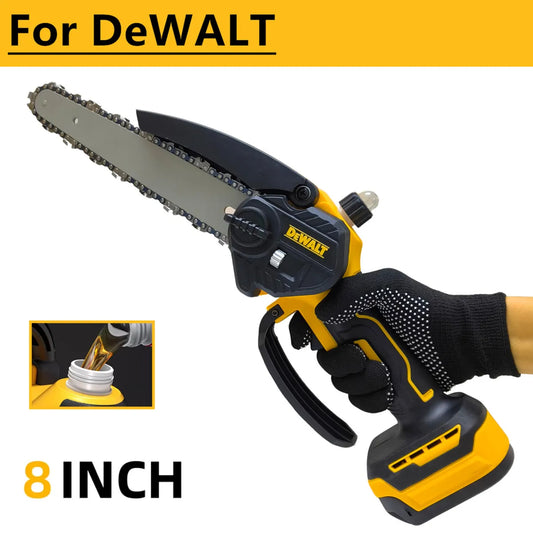 DeWalt JV 18V 20V Brushless 8 Inch Chainsaw Automatic Oiler Electric Cordless Garden Chain Saw Pruning Power Tools For Dewalt 20V Battery