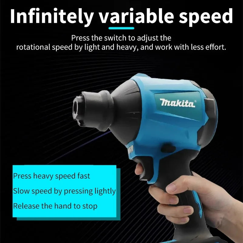 Makita 18V Brushless Air Blower Cordless Air Dust Removal Gun with Nozzle 18V Multifunction Dusting Machine Inflator Tool