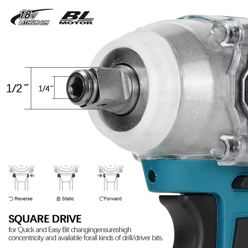 Makita DTW285 18V 320N.M Brushless Impact Wrench with 6.0Ah battery and Charger Kit