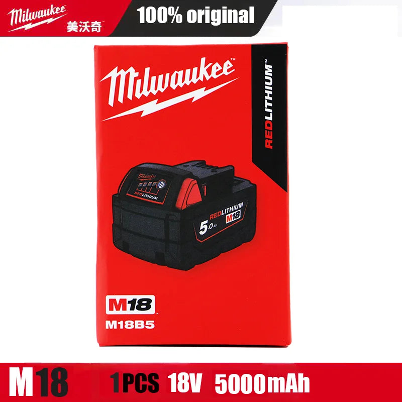 Milwaukee M18 18V 5.0Ah Battery in packaging