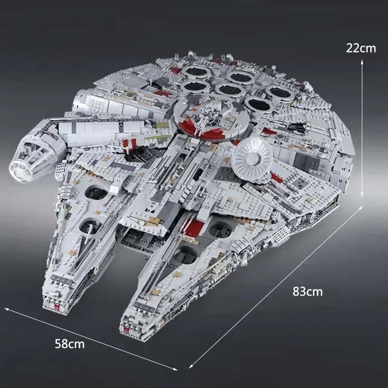 Millennium Falcon JV 7541pcs UCS Space War Plan Luxury Millennium Big Falcon Space Ship 75192 Spacecraft Building Blocks Toy Birthday Christmas Gifts