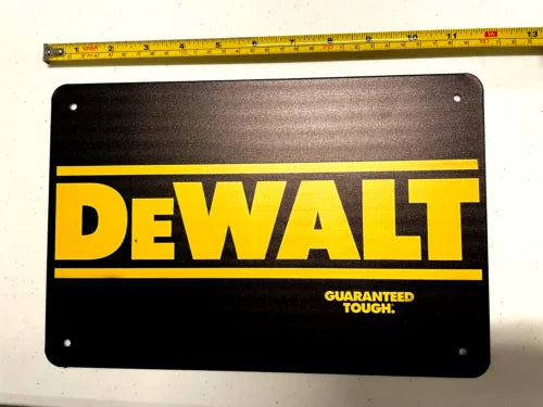 DeWalt Tin Sign Guaranteed Tough Logo Power Tools Metal Shop Art Garage Man Cave-Aluminum