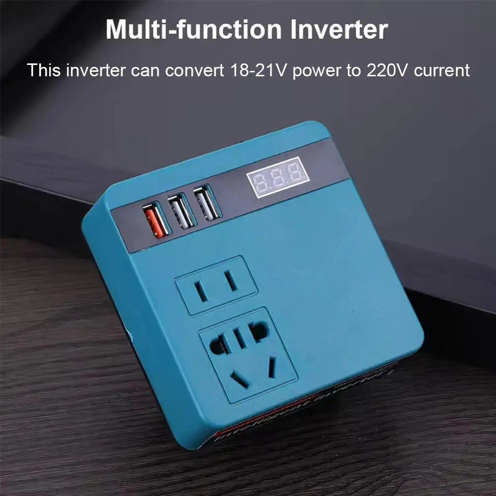 Makita Compatible Multi-Function Lithium Battery Inverter D C 18V To AC 220V Outdoor Work Inverter with Intelligent Fast Charging
