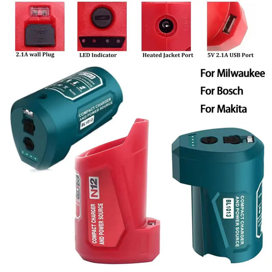 Makita Milwaukee Bosch 12V Charger Converter USB Power Adapter Phone Charger Adapter For Milwaukee For Makita For Bosch 12V Battery 12V DC Output Port
