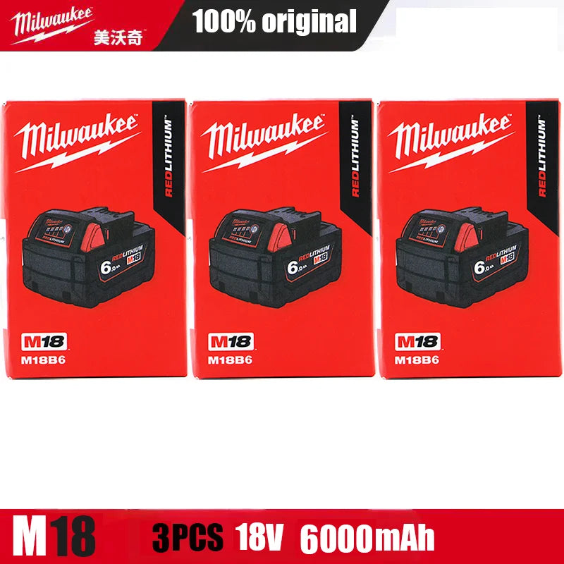 Original Genuine Milwaukee Battery M18B6 6.0Ah 48-11-1860 48-11-1850 M18 Tool Lithium in Original Packaging