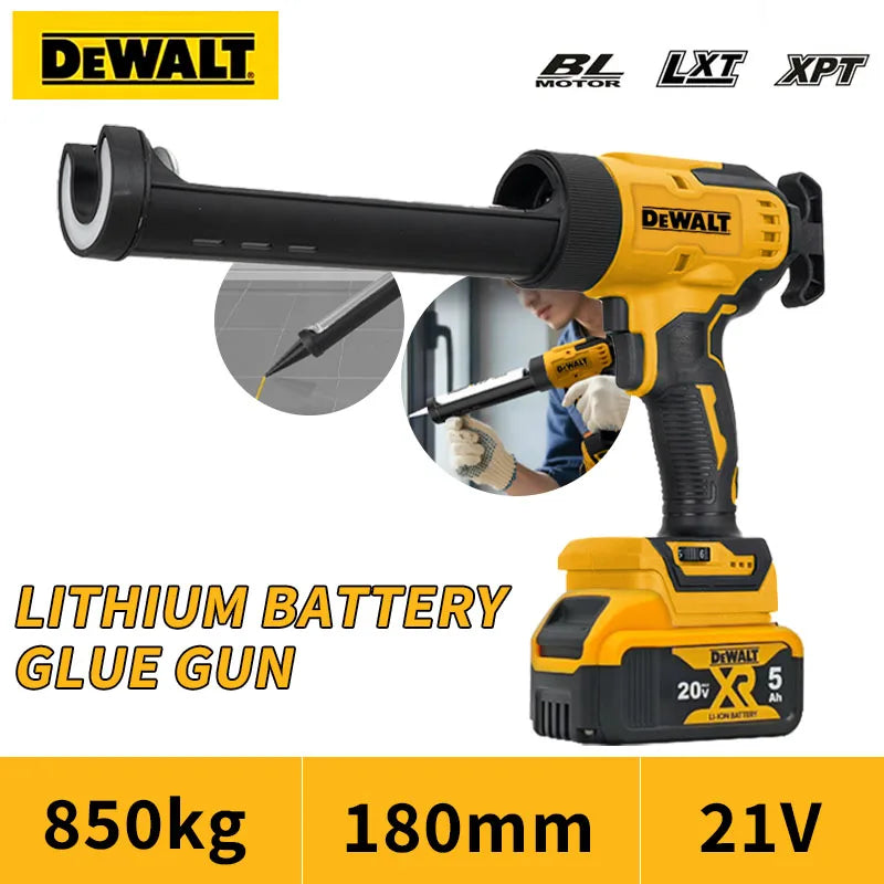 Dewalt 18V - 20V Max Electric Caulking Gun For Dewalt Battery 6 Gear Adjustable Speed Cordless Caulking Gun Glass LED Electric Silicone Gun