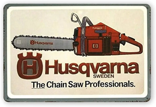 Husqvarna Vintage Tools Equipment Metal Sign Chainsaws Poster Tin Sign Retro Plaque Wall Decor For Home Kitchen Pub Bar Cafe Man Cave G