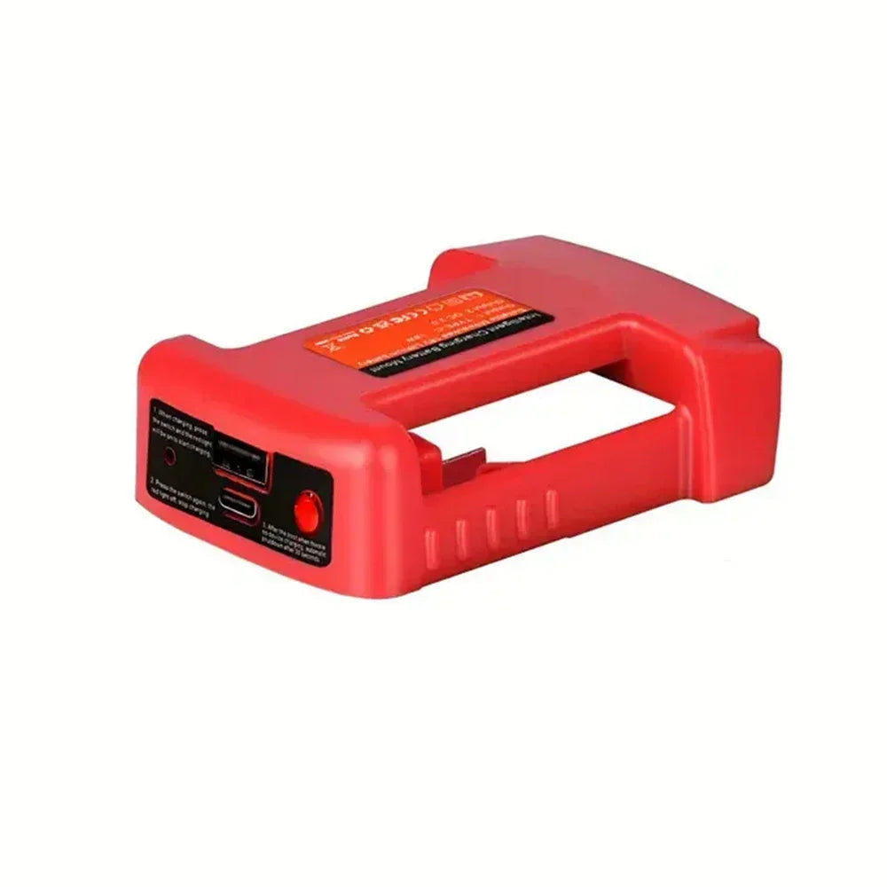 Milwaukee Compatible USB Charger Adapter Compatible For Milwaukee M18 18V Battery, Dual Output Port With USB And Type-C Charging Interface