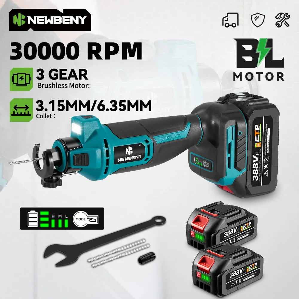 Makita Compatible 18V JV NEWBENY Brushless Electric Drywall Cut Out Tool 3 Gears Cordless Cutting Wood Drywall Sheetrock Wood For Makita 18V Battery Pin