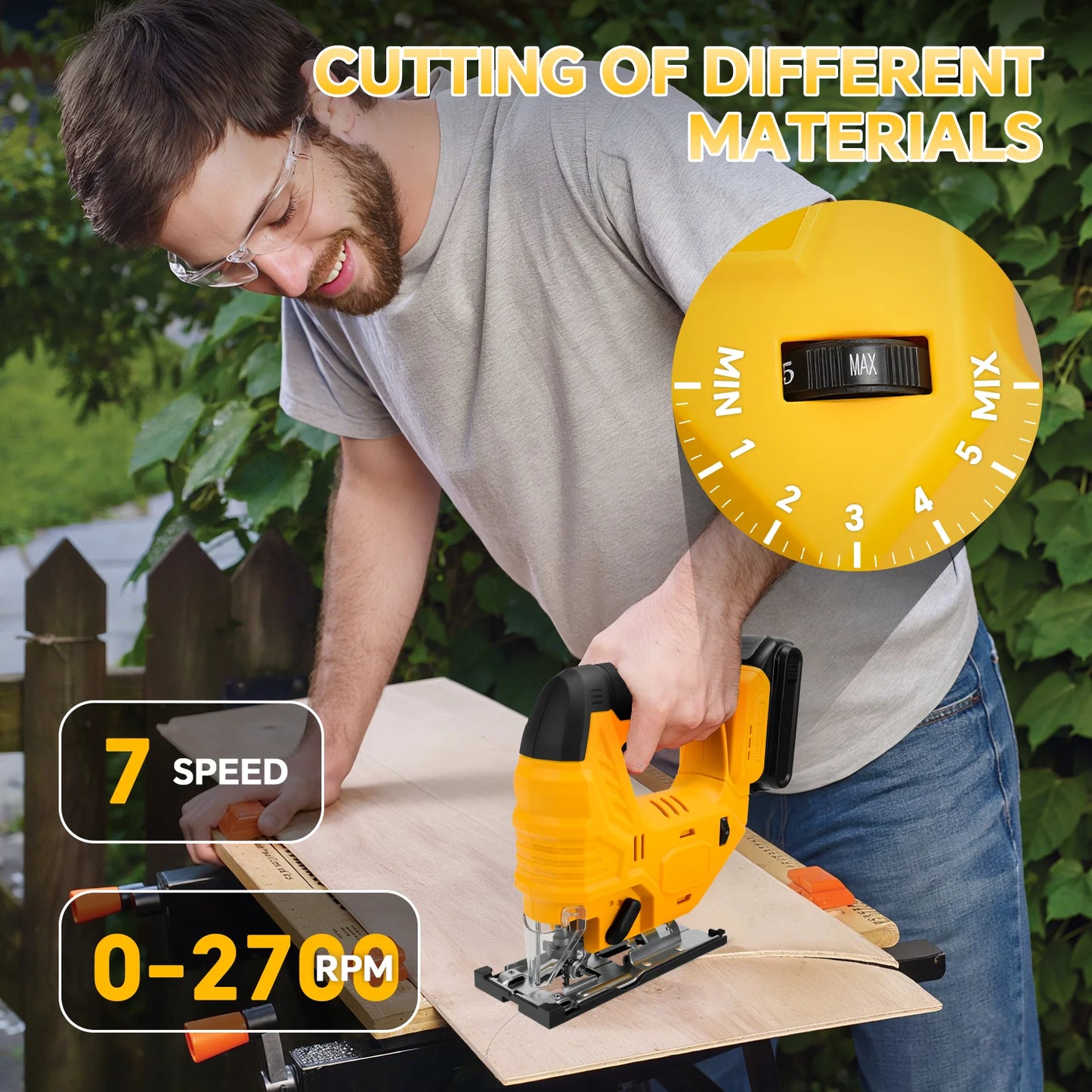 DeWalt Compatible 18v 20V Max 750W Brushless Jig Saw 2700RPM 7-Speed