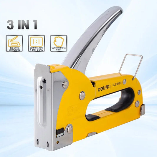 Deli DL238001 3-in-1 Staple Gun – Power, Precision, and Versatility