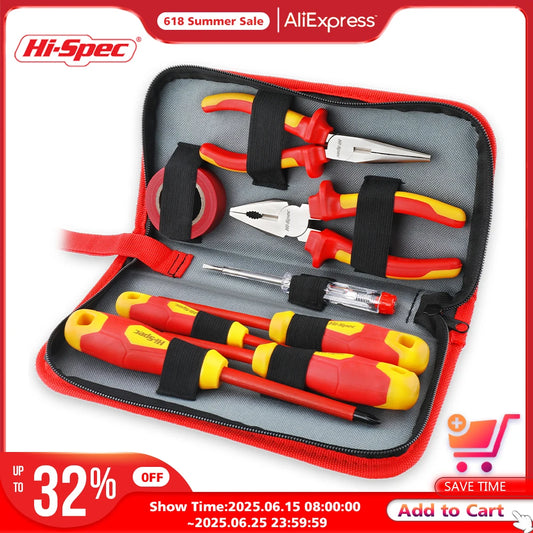 Hi-Spec 8pc Insulated Magnetic Screwdriver Sets