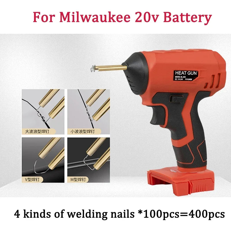 Makita Dewalt Milwaukee Bosch Black & Decker Compatible JV 18V Battery Cordless Welding Gun with 400PCs Staples Car Bumper Repair Tools