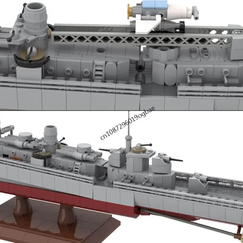 Fletcher-Class Destroyer JV NEW 1595PCS WW2 Military MOC1:200 scale Fletcher-Class Destroyer Model DIY creative ideas warship ChildToy Assembly Puzzle Gift