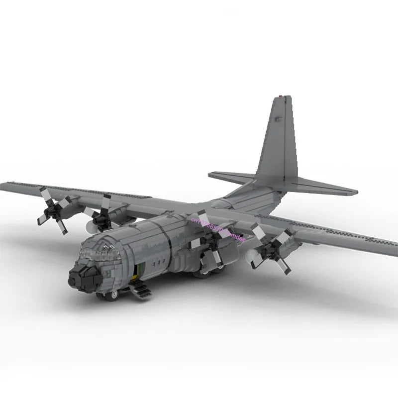 C130 Hercules JV 5257PCS WW2 Military MOC 1:38 scale C-130H Hercules transport plane Model creative ideas Child Toy Assembly Puzzle Birthday Gift