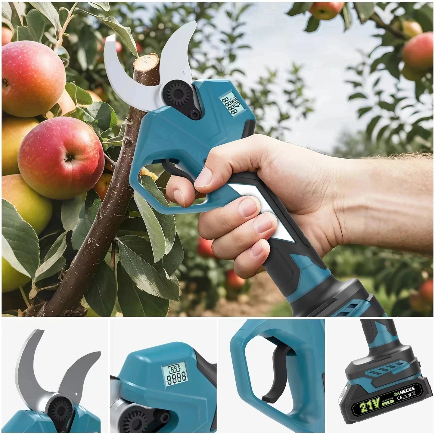 Makita Compatible 189V JV Gisam 40mm Brushless Electric Pruner Shear 2Gear Cordless Fruit Tree Bonsai Pruning Electric Scissors For Makita 18V Battery Pin