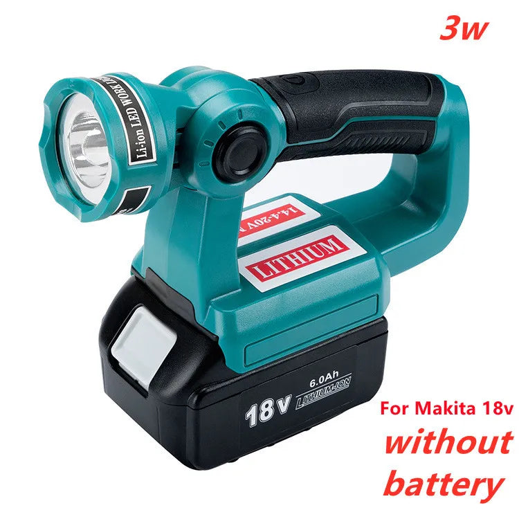 Makita Compatible JV LED Lamp 18V Cordless LED Flashlight Work Light Flashlight Without Battery USB Outdoor Emergency Lighting Spotlight