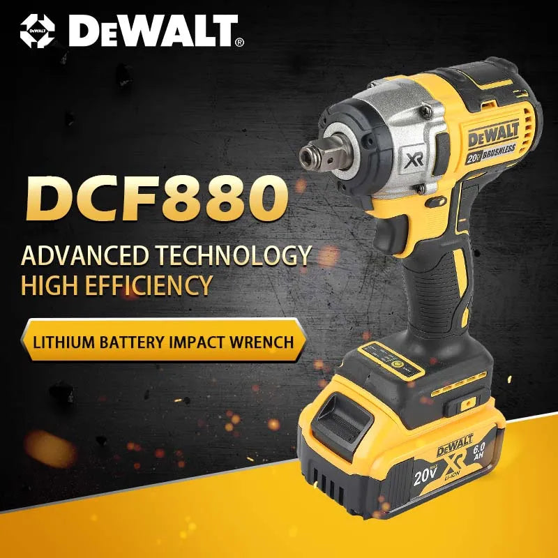 DEWALT 18V 20V MAX DCF880 Impact Wrench with 6.0Ah battery and Charger