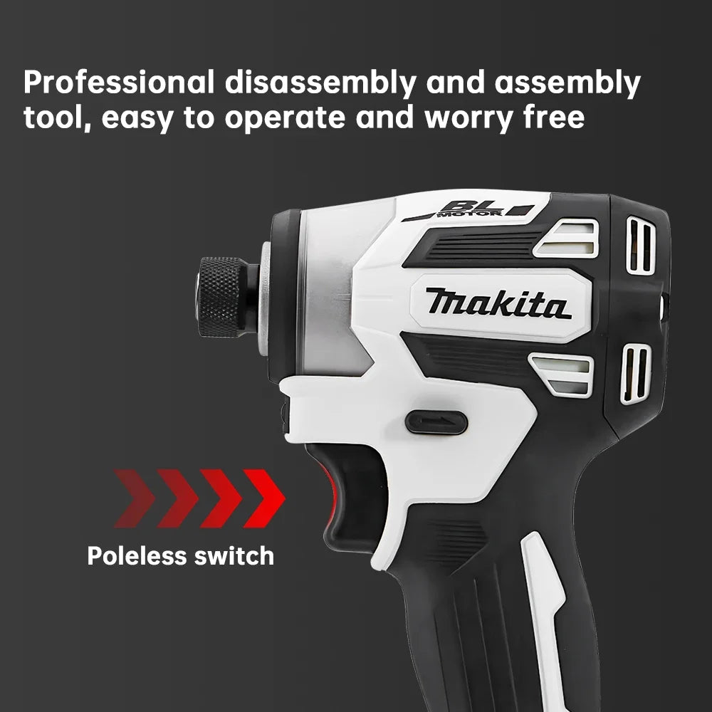 Makita 18V DTD173 White Brushless Drill Power Tool for Home Improvement And DIY 180Nm Electric Wood/Bolt/T-Mode