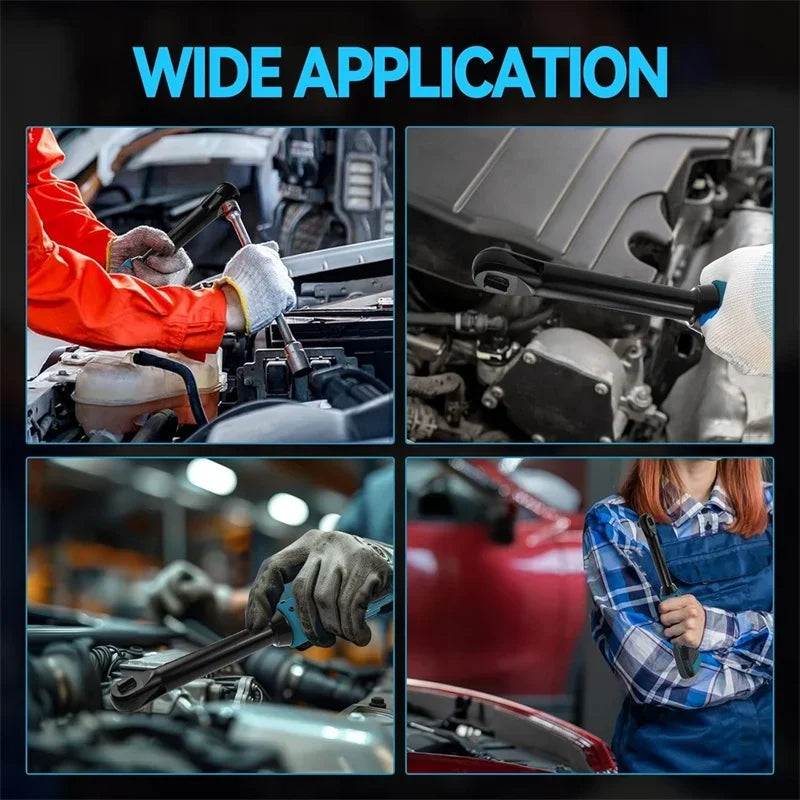 DeWalt Makita Milwaukee Compatible 18V 20V Max JV 3/8" Extended Cordless Ratchet Wrench , Electric Power Ratchet with LED Light For Makita/Dewalt/Milwaukee 18V Li-ion Battery