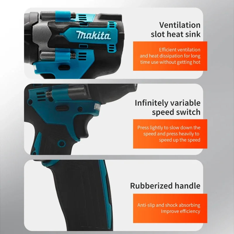 Makita DTW700 18V TBW Brushless Electric Wrench Cordless Drill Screwdriver Free Delivery Large Torque Power Tools Torque Wrench
