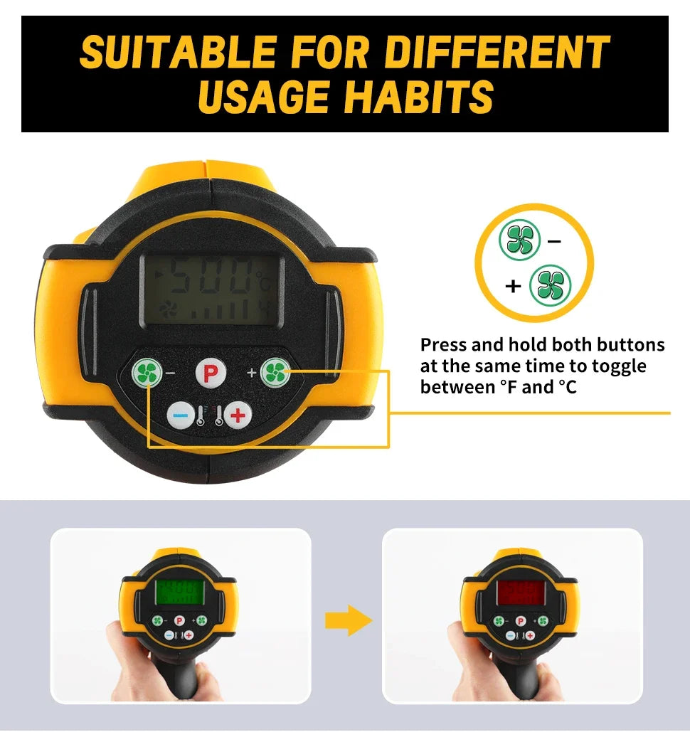 Dewalt 18V 20V MAX DCE530 Cordless Heat Gun with 6.0Ah battery, Charger and 5x attachments