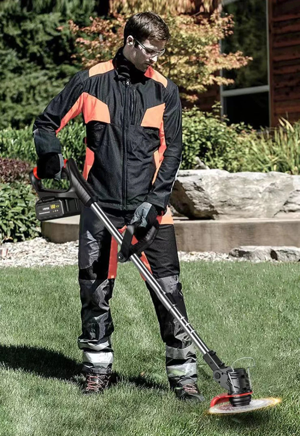 Makita Compatible 18V JV 1600W Rechargeable Lawn Mower Electric Cordless Grass Trimmer Manual Brush Cutter For Makita 21V Battery Gardening Tools