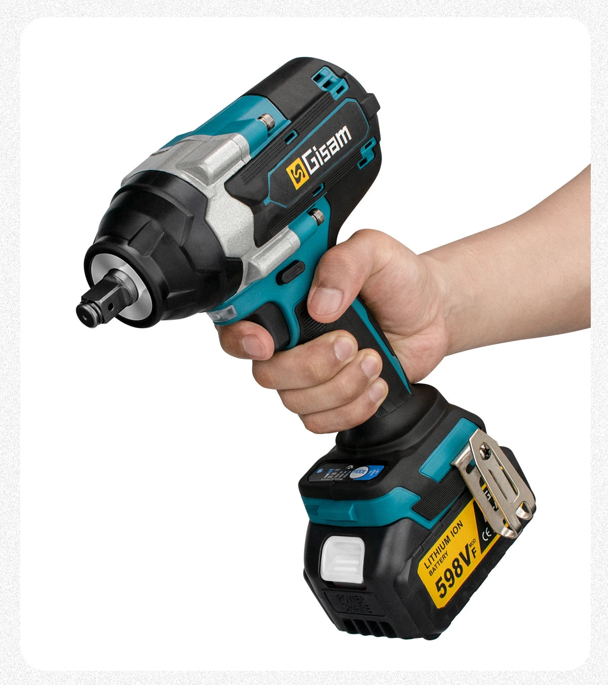 Makita 18V compatible Gisam 1800N.M Torque Brushless Electric Impact Wrench 1/2 inch Screwdriver Cordless Wrench Power Tool For Makita 18V Battery pin