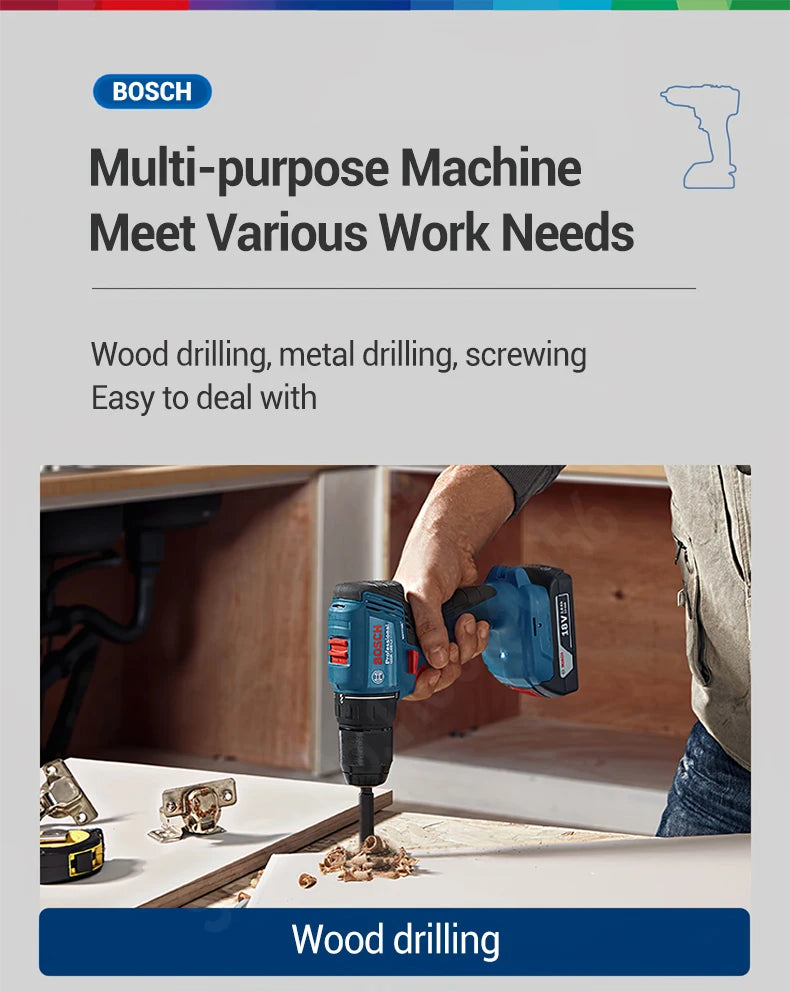 BOSCH GSR 185-LI Cordless Drill Driver Screwdriver For Metal Wood Wall 18V Professional Brushless Motor Power Tool GSR185-LI