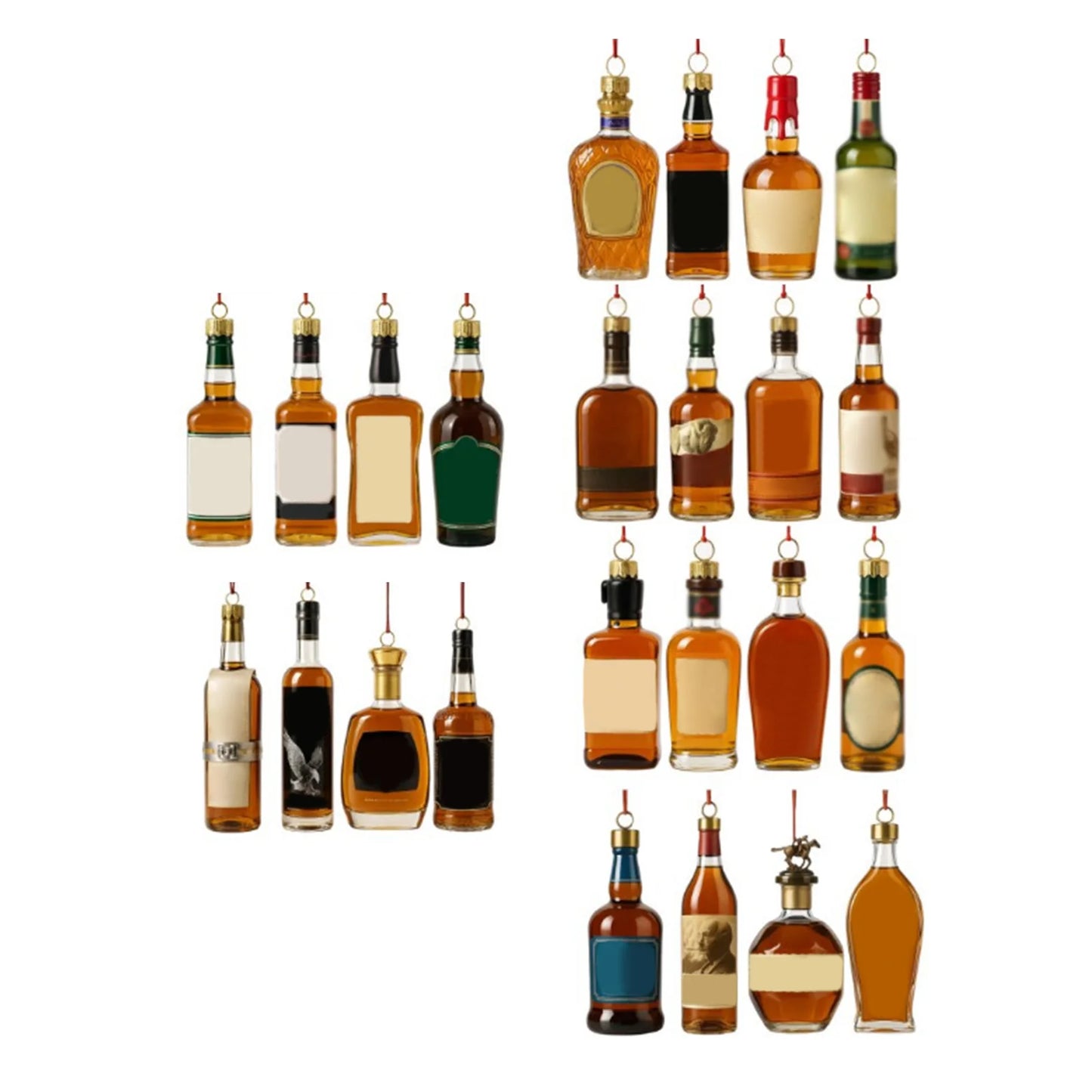 Advent Calendar JV with 24 Whiskey Ornament Christmas Calendars Christmas Countdown Calendar for Home/Office/Tree Xmas Decor