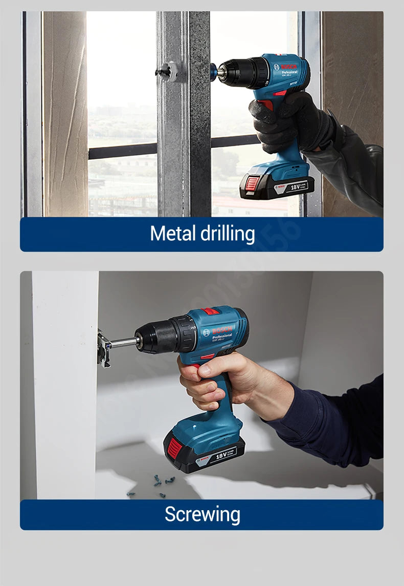 BOSCH GSR 185-LI Cordless Drill Driver Screwdriver For Metal Wood Wall 18V Professional Brushless Motor Power Tool GSR185-LI
