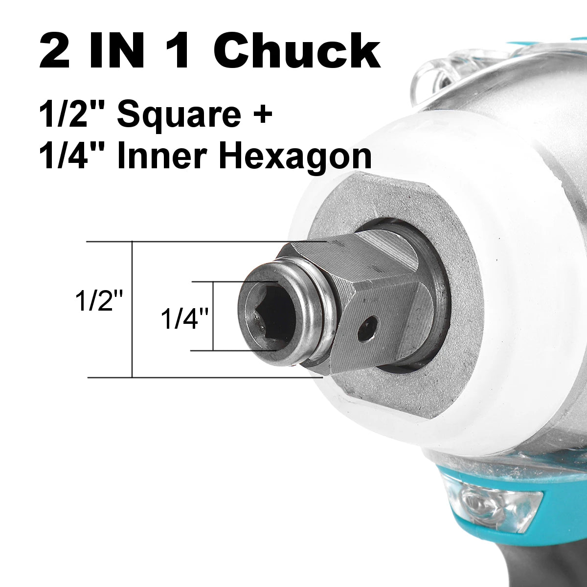 Makita 18V compatible Gisam 520N.M Brushless Electric Impact Wrench Cordless Electric Wrench 1/2inch for Makita 18V Battery Pin Screwdriver Power Tool