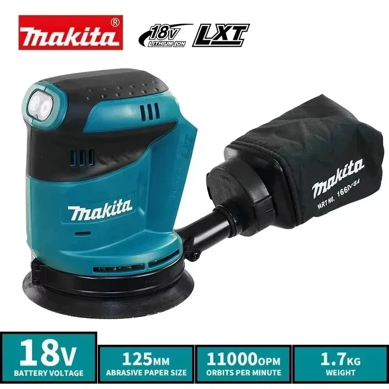 Makita 18V Brushless Cordless Rechargeable Disc Random Orbital Sander Woodworking Sanding Putty Polishing Bare Tool