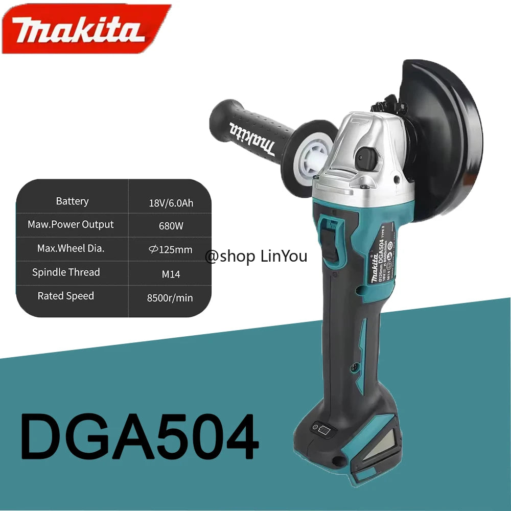 Makita DGA504 18V 125mm Brushless Lithium Battery Angle Grinder Rechargeable Cutting Machine Multi-functional All-in-one B