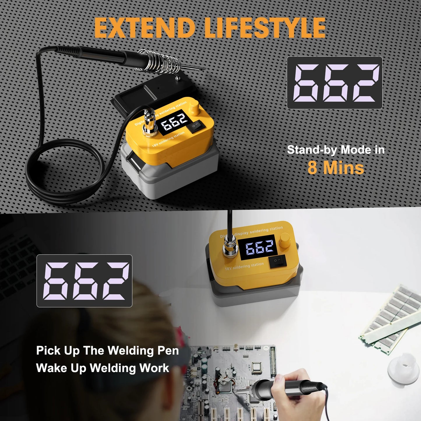 Makita DeWalt Milwaukee Bosch compatible Cordless Soldering lron Temperature Adjustable Electric Welder Kit For DEWALT For Makita For Milwaukee For Bosch 18V Battery
