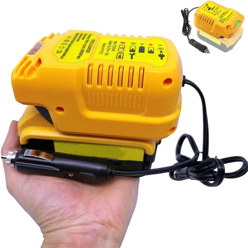 Dewalt compatible JV Cigarette Lighter 12V Plug Mini Charger For Dewalt 18V 20V Lithium Battery Portable Vehicle Charger for DCB200 DCB203 DCB205