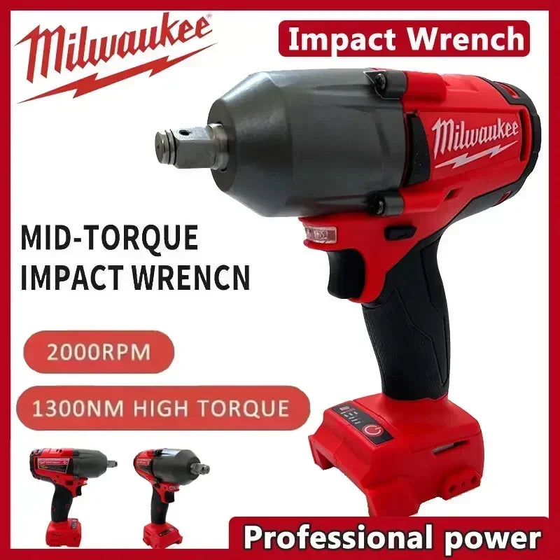 Milwaukee 18V TBW 1300NM 1/2 Inch Brushless Electric Large Torque Impact Wrench Car Truck RepairCordless Screwdriver Wrench Power Tools