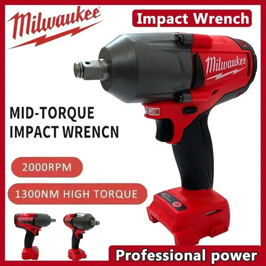 Milwaukee 18V TBW 1300NM 1/2 Inch Brushless Electric Large Torque Impact Wrench Car Truck RepairCordless Screwdriver Wrench Power Tools