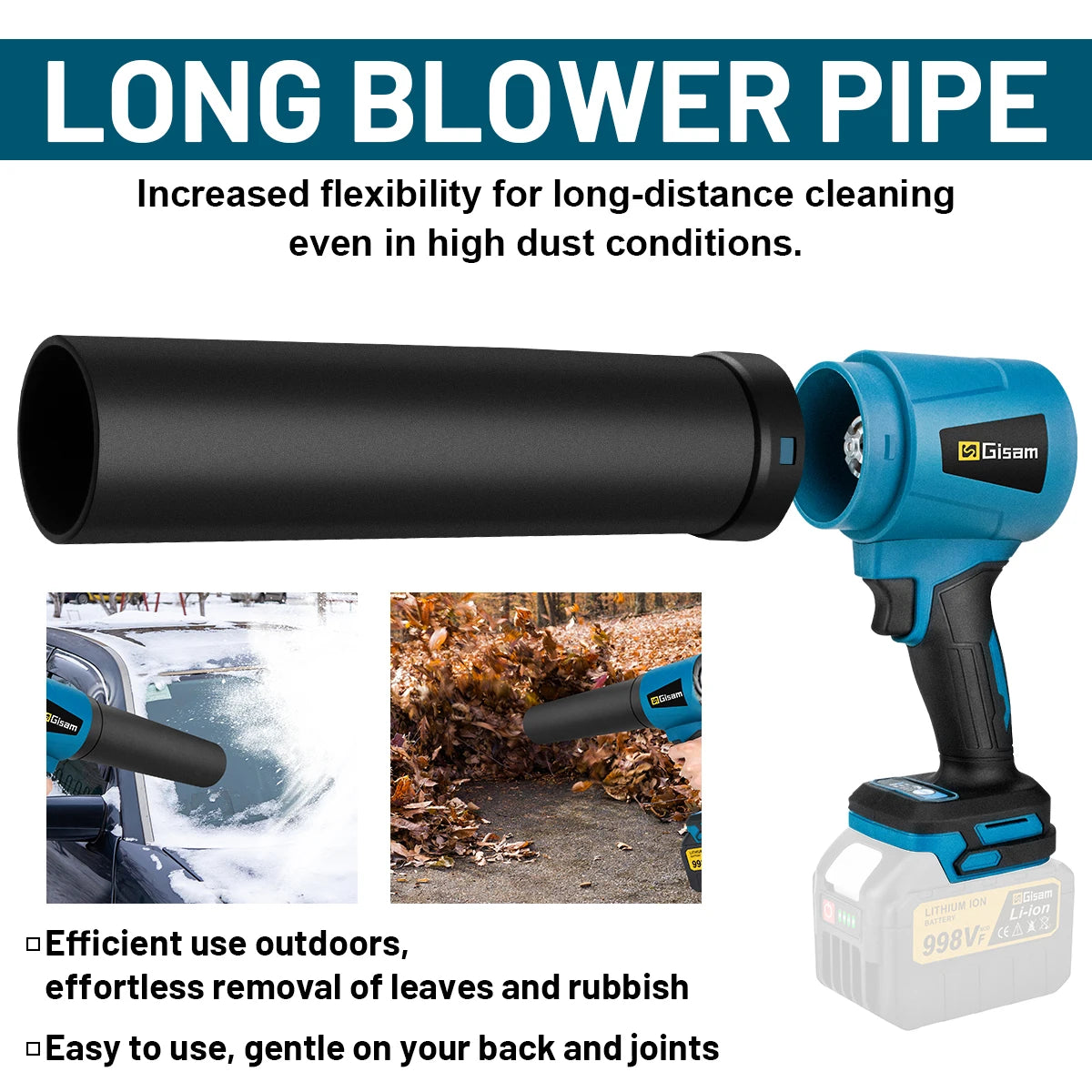 Makita Compatible 18V Gisam 300000RPM 400M/S Brushless Electric Turbo Blowers Jet Fan Handheld Leaf Blower Dust Blowing for Makita 18V Battery Pins