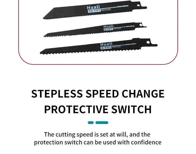 Makita-18V, ML-505 Brushless Cordless Reciprocating Saw, Portable Electric Chain Saw for Wood, Metal Pipe Cutting, Power Tool,