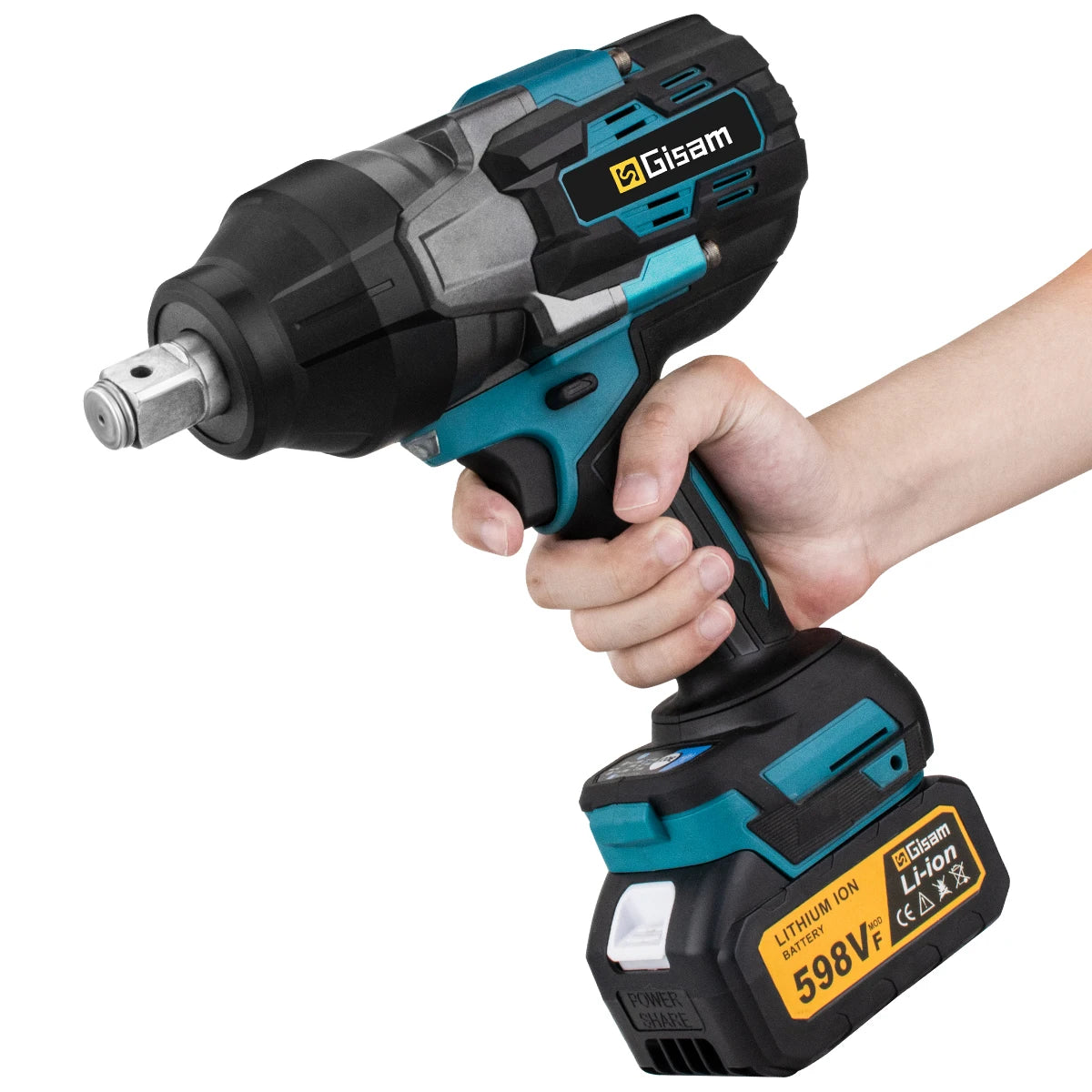 Makita compatible 18V Gisam 3100N.M High Torque Brushless Electric Impact Wrench 3/4 inch Cordless Electric Wrench Tools For Makita 18V Battery Pin