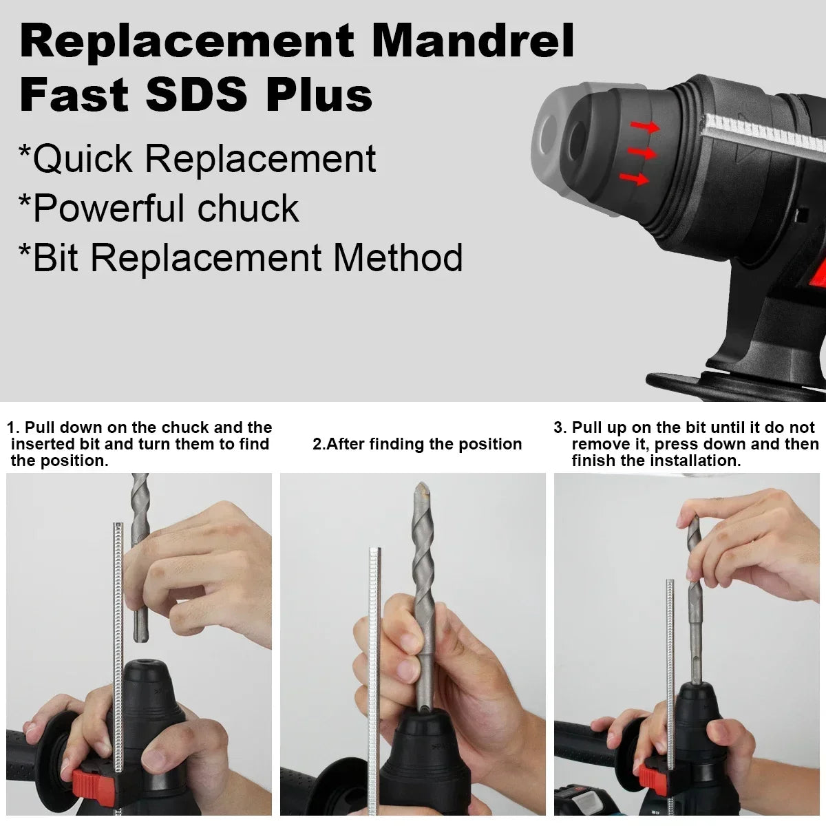 Gisam JV Brushless Electric Hammer Drill 26MM Multifunctional Cordless Rechargeable Screwdriver Tool For Makita 18V Battery Pins