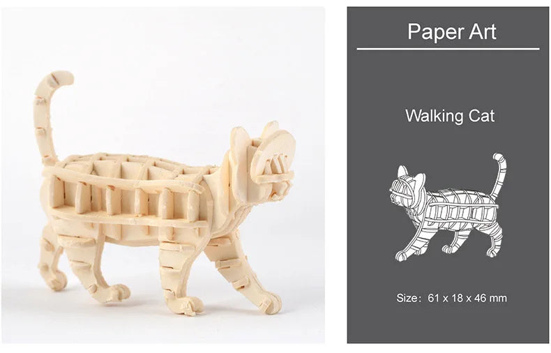 Model JV DIY 3D Wooden Puzzle Model Animal Montessori Toys for Children Crafts Dachshund Skeleton Assembly Gift Set for Kids Adults Teens