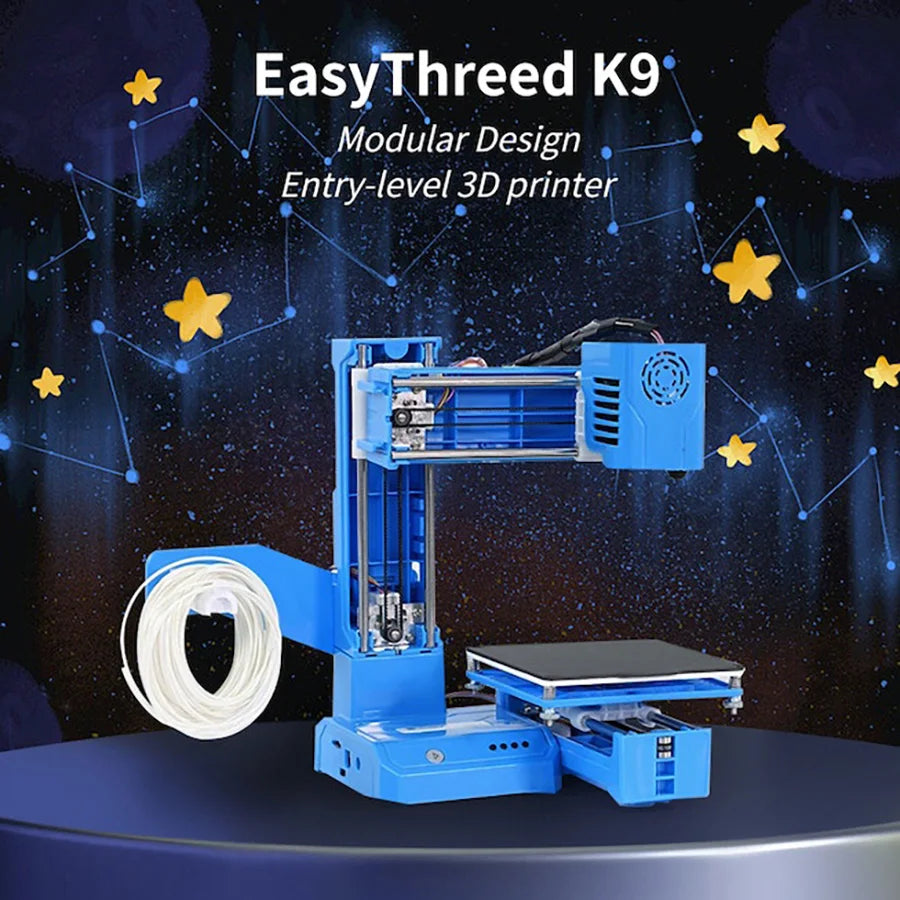 EasyThreed JV K9 Mini 3D Printer Easy to Use Entry Level  Gift 3D Printer FDM TPU PLA Filament 1.75mm Black