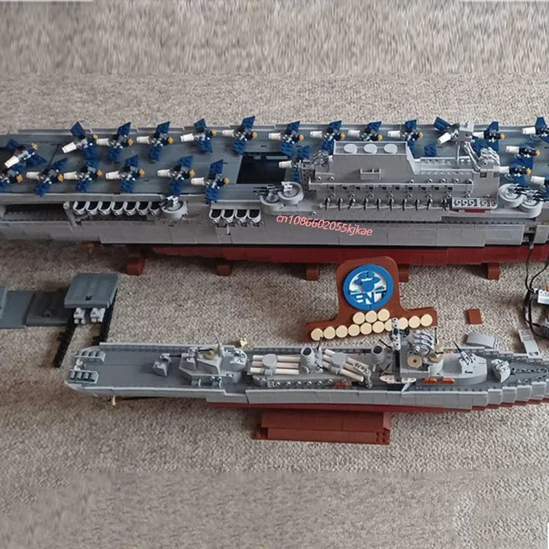 Enterprise JV 9829PCS WW2 Military MOC CV-6USS Enterprise battleship warship Model DIY creative ideas high-tech Child Toy Assembly Puzzle Gift