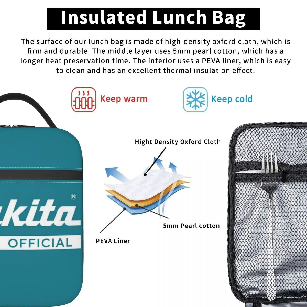 Makita lunch bag Picnic Storage Food Boxes Portable Container Cooler Thermal Lunch Box Tote