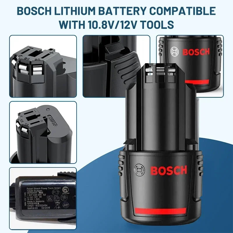 Bosch Original battery 12V battery, 2.0Ah BAT411 Lithium ion Rechargeable Battery BAT411A BAT412 BAT412A BAT413 Battery Charger