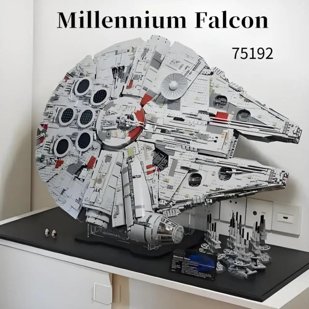 Millennium Falcon JV 7541pcs UCS Space War Plan Luxury Millennium Big Falcon Space Ship 75192 Spacecraft Building Blocks Toy Birthday Christmas Gifts