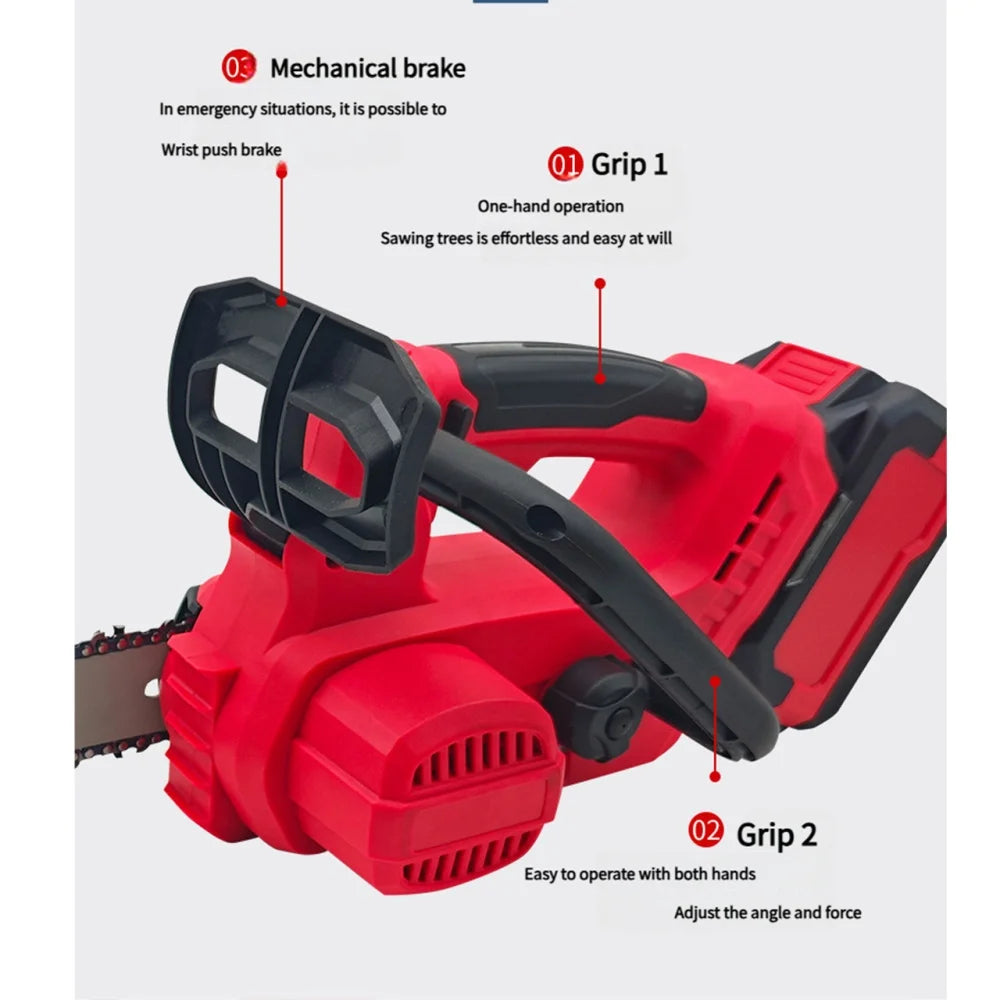Milwaukee compatible 18V JV 12 Inch Cordless Chainsaw Handheld Garden Electric Chain Saw for Tree Branch Wood Cutting For Milwaukee M18 Battery