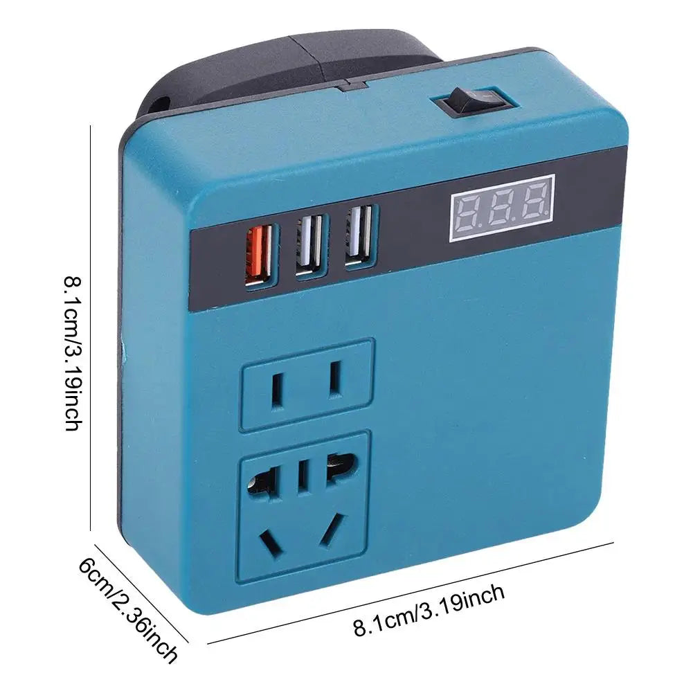 Makita Compatible Multi-Function Lithium Battery Inverter D C 18V To AC 220V Outdoor Work Inverter with Intelligent Fast Charging